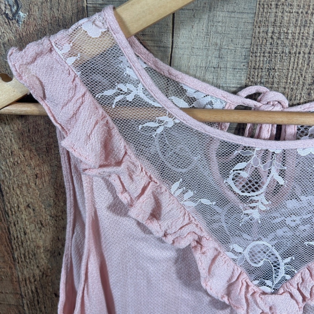 Torrid Blush Pink Lace Tank Top 1X Plus Sleeveless Romantic Coquette Soft Girl - Picture 2 of 6